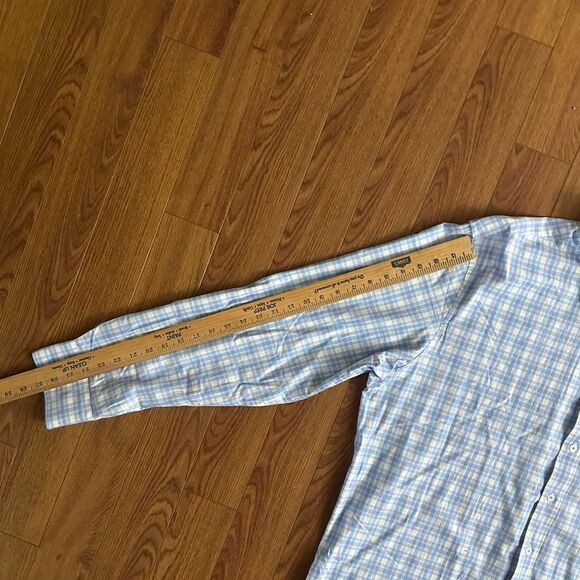 Men’s XXL shirt, blue and white, Neck size 18– 18 1/2 by JamesTattersall - Picture 7 of 9